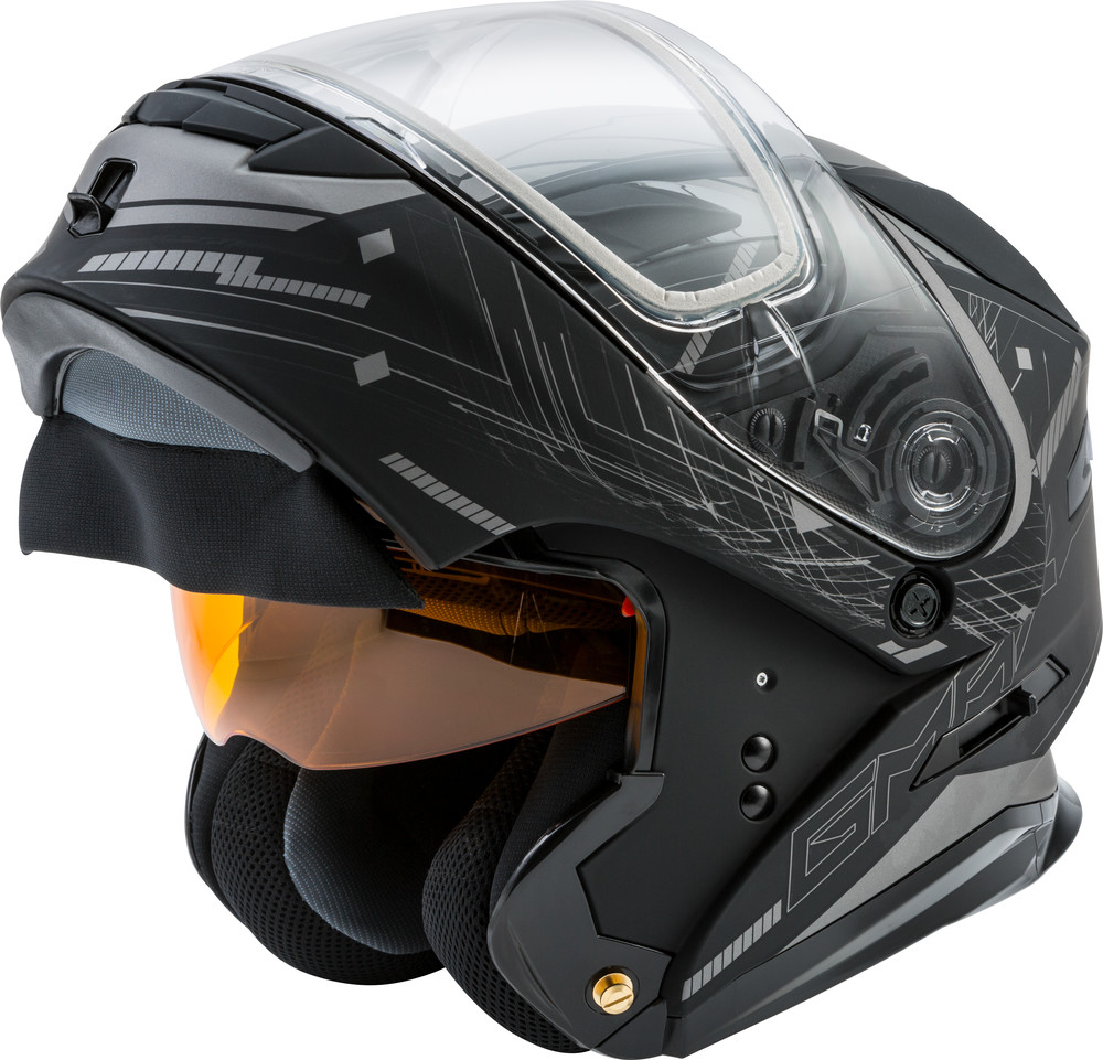 GMAX SNOW MD01 Full Face Modular Motorcycle Helmet Flip Up Solid And